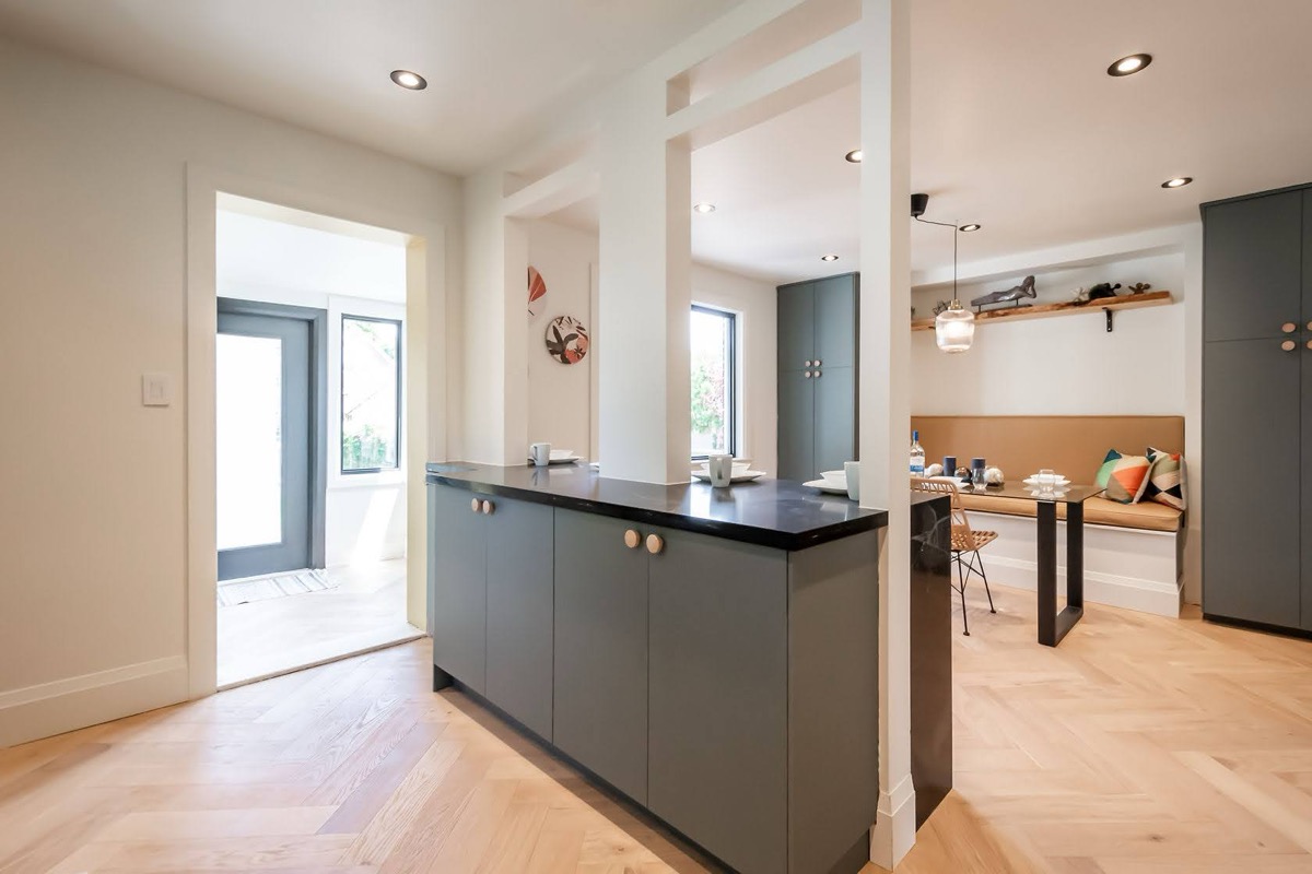 Premium finished kitchen with excellent natural light, clean staging, and strong material contrast — Rosedene, Hamilton | MTC Renovations