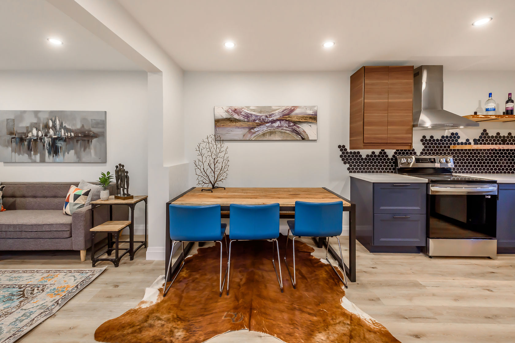 Professionally finished living space with clean painted walls and warm material contrast — Gateshead, Hamilton | MTC Renovations